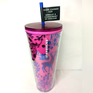 Starbucks 2022 Holiday Release Pink Woodland Lace Color Changing 24 oz
